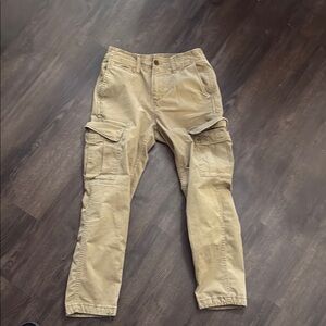 American Eagle Tan Cargo Pants Relaxed Fit Cotton